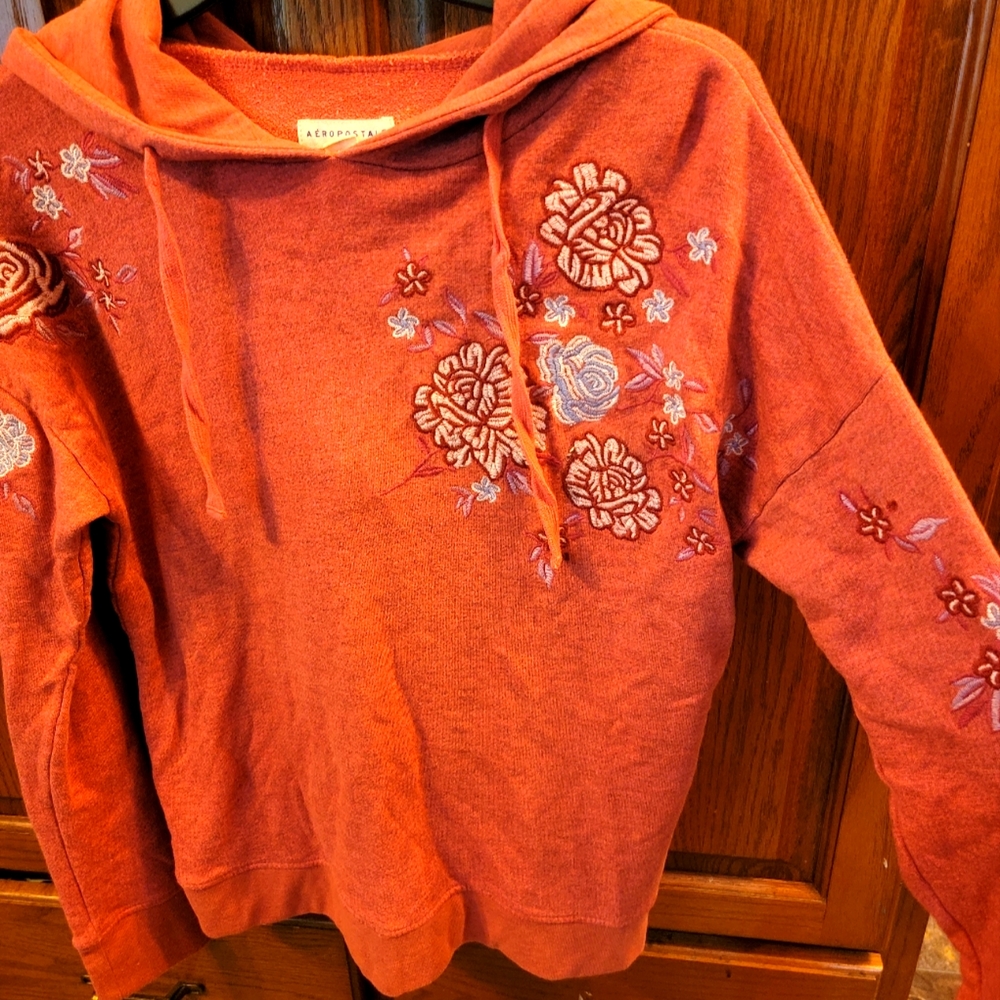Aeropostale Floral Embroidered Sweatshirt